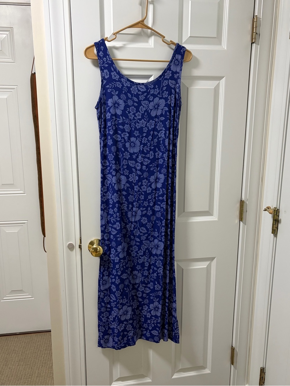 Blue Floral Tank Maxi Dress - Old Navy
